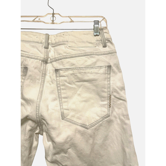 Neuw Lou Crop‎ Jeans Men Size 32 White Raw Hem Distress Slim Leg Punk Streetwear - Picture 4 of 7